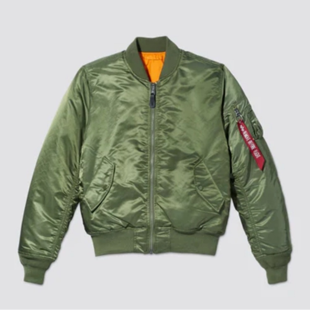 Alpha Industries Mens Sz:S Ma-1 Bomber Jacket Sage Green